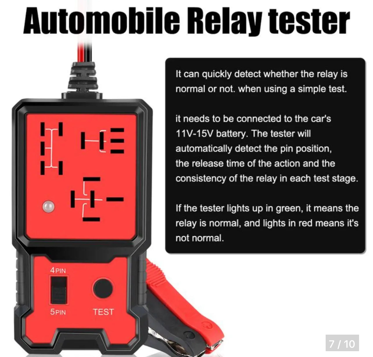Automotive Relay Tester Tool – 12V/24V Car Diagnostic & Scan Tool 2026
